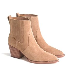 J. Crew Western Boots in Tan Suede AC328